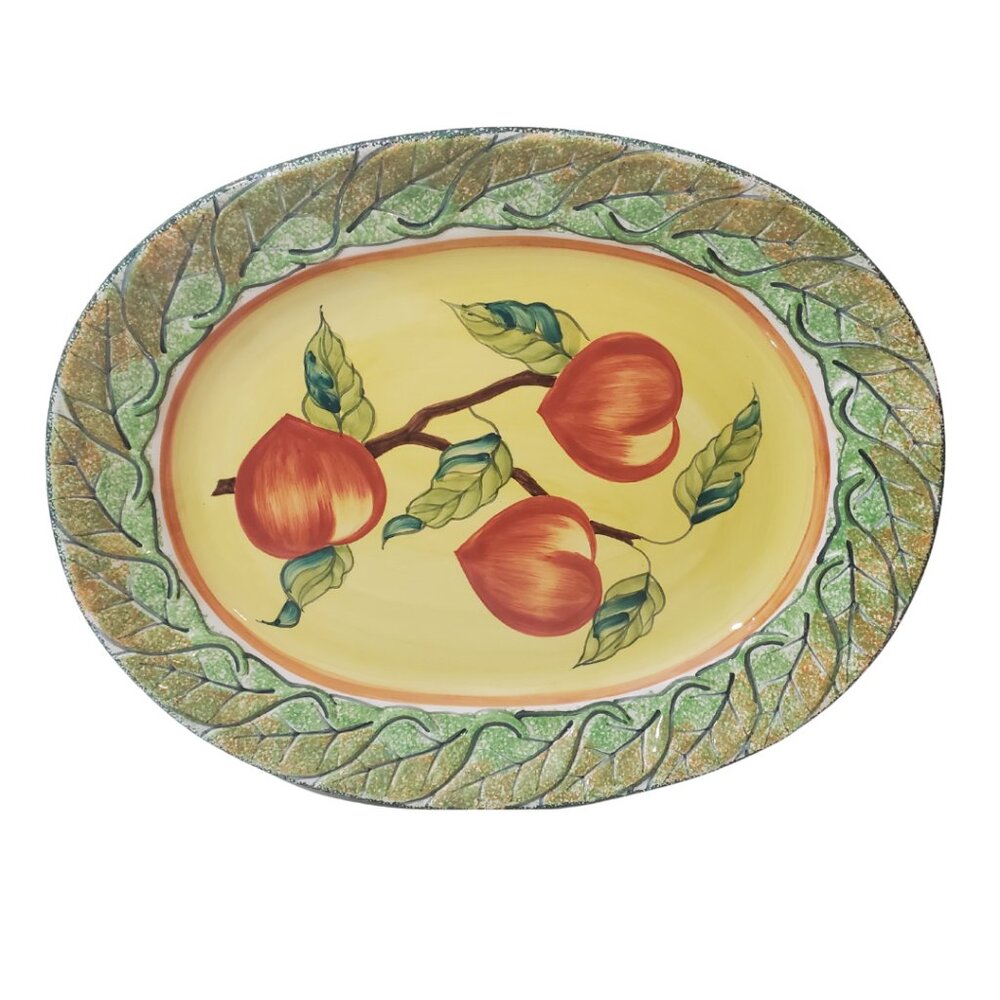 Large Serving Platter - Royal Peaches - Clay Art